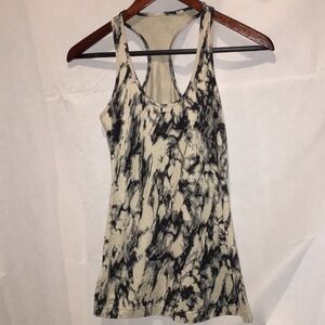 Lululemon Athletica Marble Print Black And Tan Tank Top